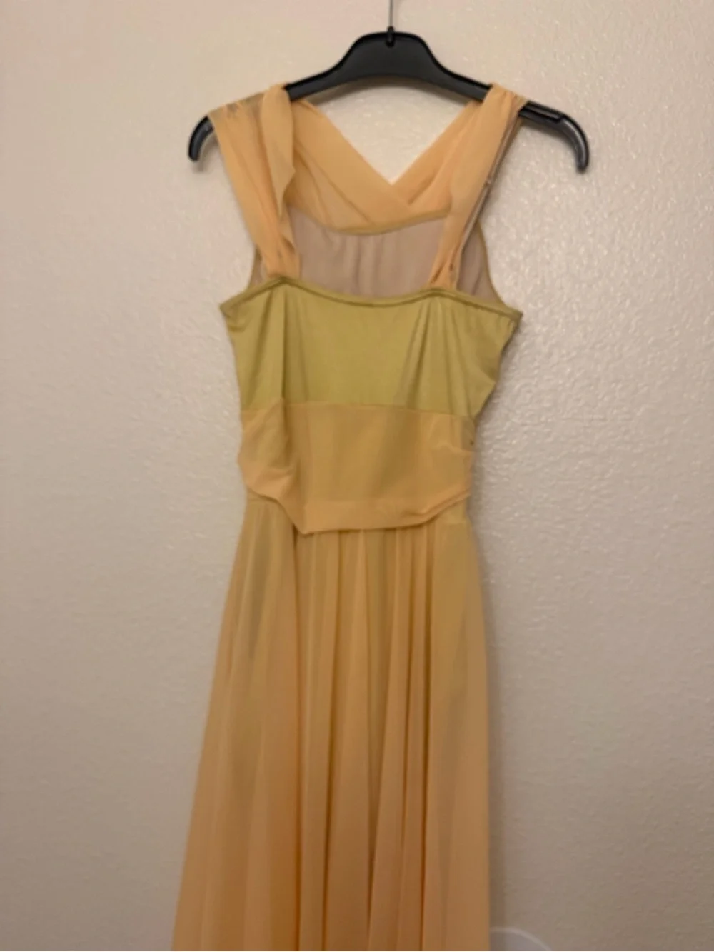 Weissman Dance Costume maxi mesh dress yellow People Help The People 13081 SA
